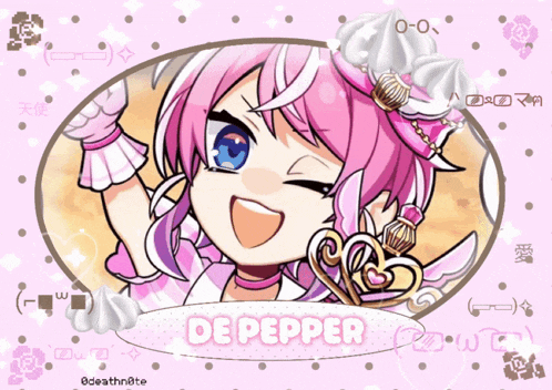 a picture of a girl with the name de pepper written on it
