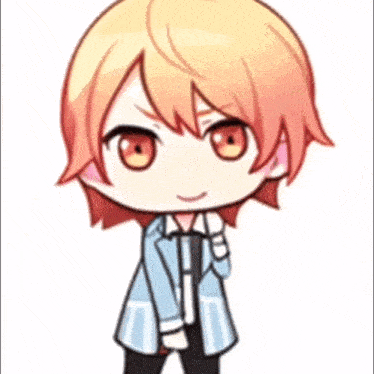 a cartoon drawing of a boy with orange hair