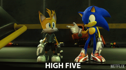 High Five Sonic The Hedgehog GIF - High Five Sonic The Hedgehog Sonic Prime GIFs