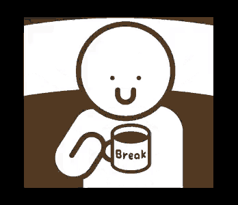 a man is sitting in a cup of coffee holding a cup of brewed coffee .