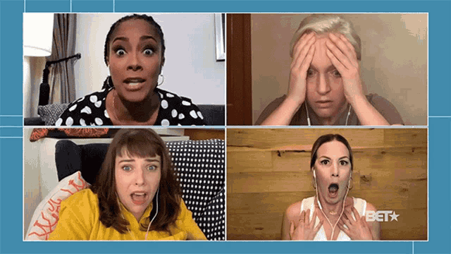 a collage of four women with bet written on the bottom right