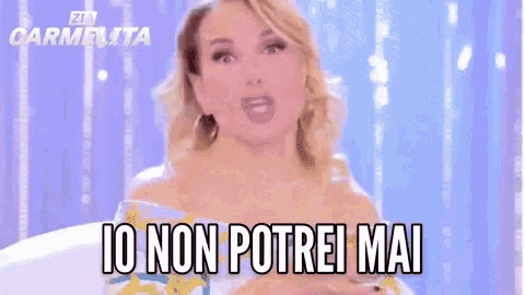 a woman says io non potrei mai in a foreign language .