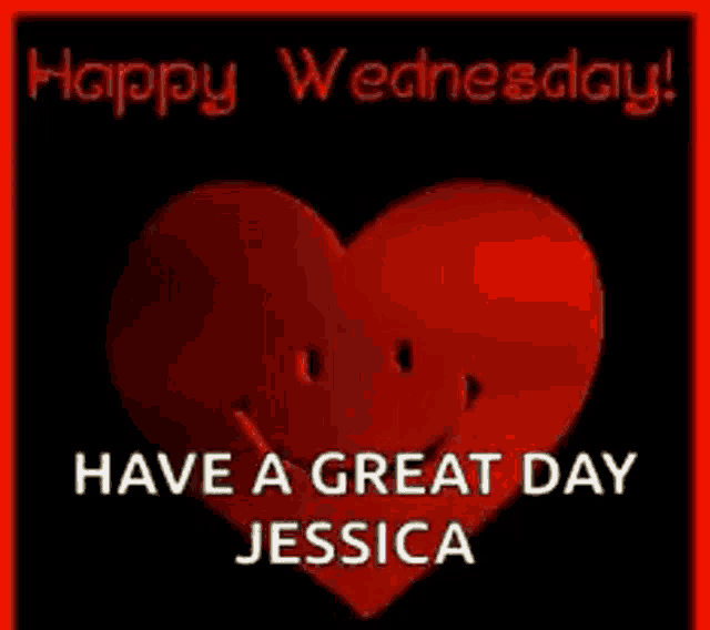 a happy wednesday message with a heart with a smiley face on it
