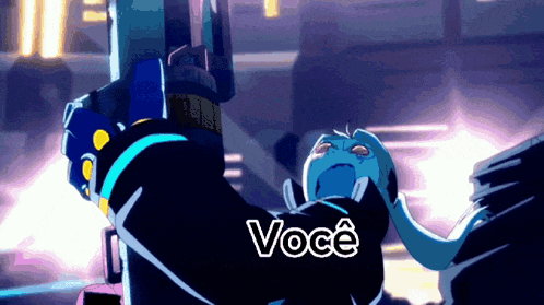 a cartoon character with the word voce written on his back