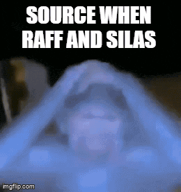 a gif of a man with the words source when raff and silas