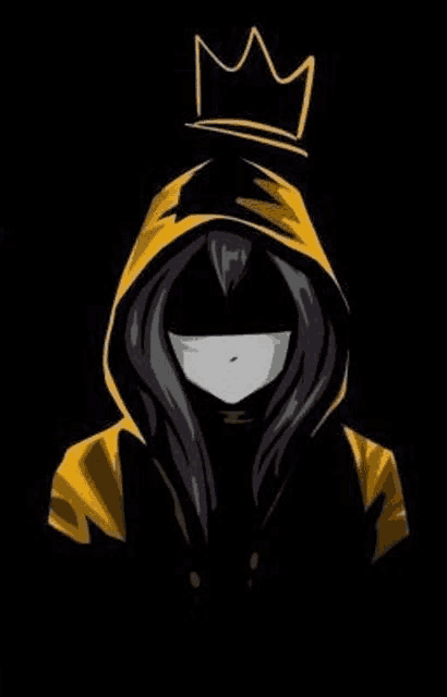 a girl wearing a hoodie with a crown on her head .