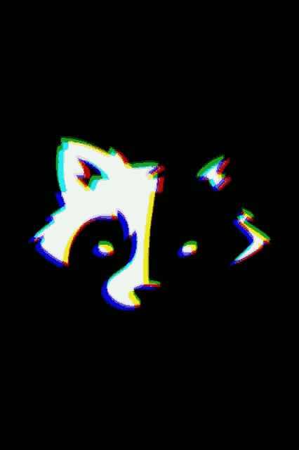 a black background with a rainbow colored letter r on it