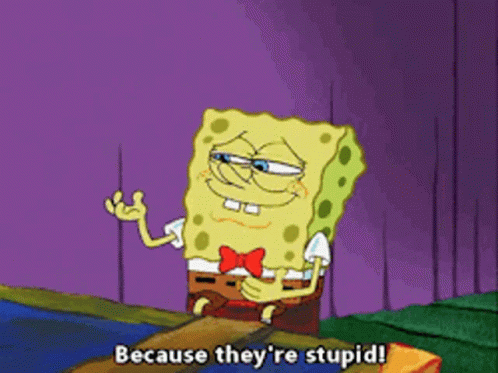 Spongeob Because Theyre Stupid GIF - Spongeob Because Theyre Stupid Theyre Stupid GIFs
