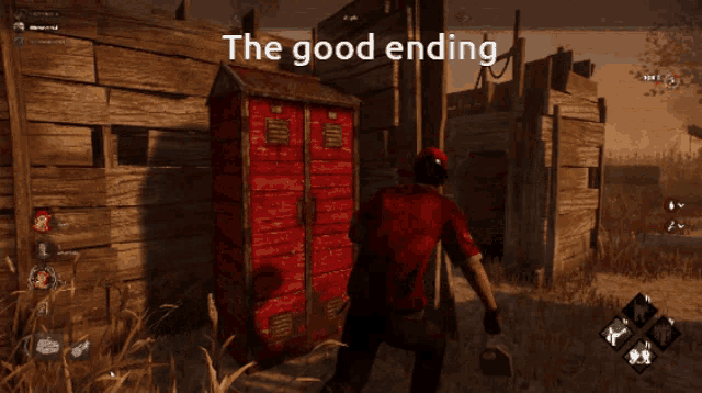 a screenshot of a video game with the words the good ending on the bottom