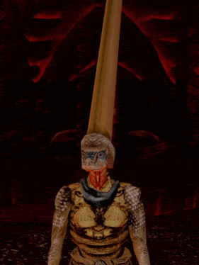 a computer generated image of a monster with a very long head