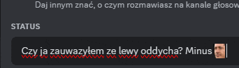 a screenshot of a text message with the words " czy ia zauwazylem ze lewy oddycha minus "