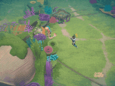 a video game called coral island is being played on a coral reef