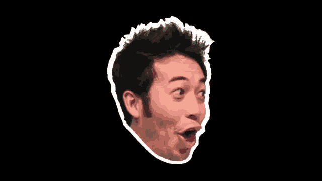 a close up of a man 's face with a sticker on it .