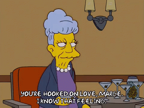 You'Re Hooked On Love, Marge. I Know That Feeling GIF - Feeling Hooked On Love Mutual GIFs