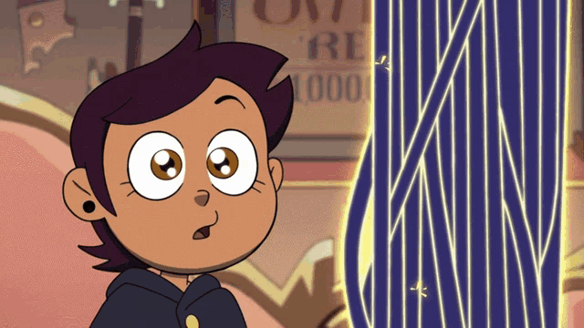a cartoon character is standing in front of a sign that says ' owl re '