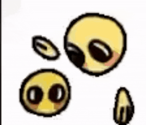 a group of smiley faces with big eyes on a white background .