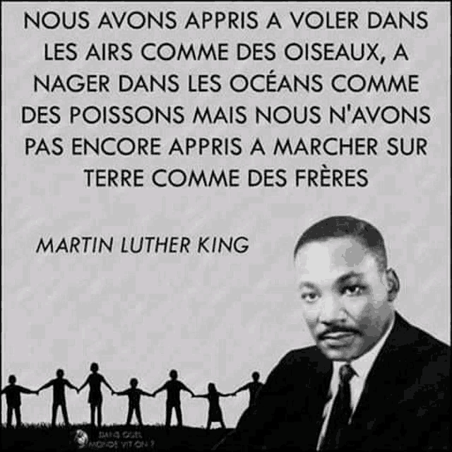 a martin luther king quote with a picture of a man