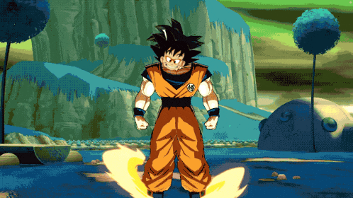 a pixelated image of a cartoon character with a chinese symbol on his chest