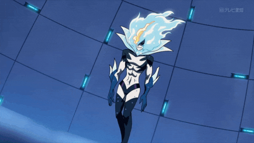 a cartoon of a superhero with chinese writing on the bottom right corner