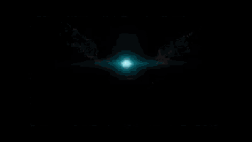 a pixel art of a blue light coming out of a hole