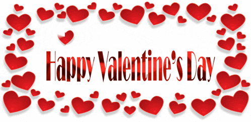 a happy valentine 's day greeting with red hearts