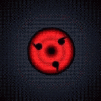 a black and red swirl with a red star in the middle