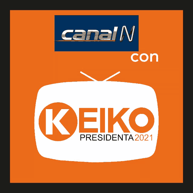 a logo for keiko presidenta 2021 is on a black and orange background