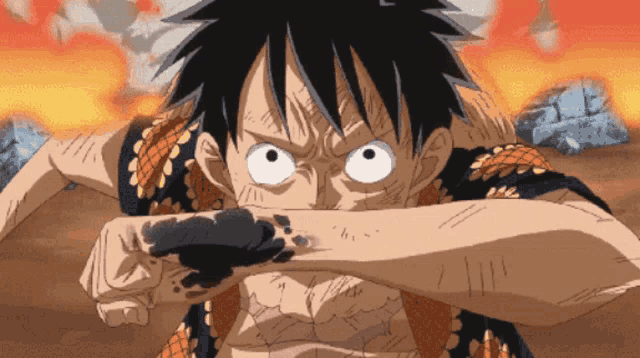 monkey d luffy from one piece has a tattoo on his left arm