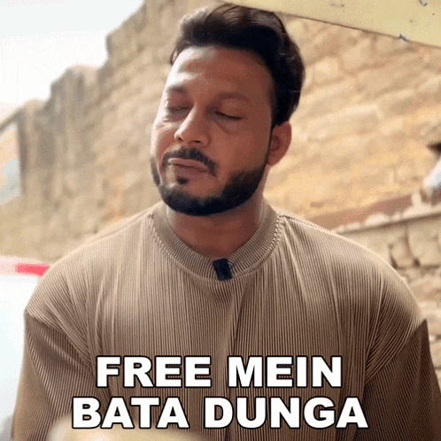 a man says free mein bata dunga in a foreign language