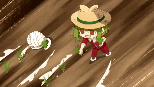 a cartoon drawing of a girl wearing a hat