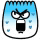 a cartoon drawing of a monster with a very angry expression on its face .