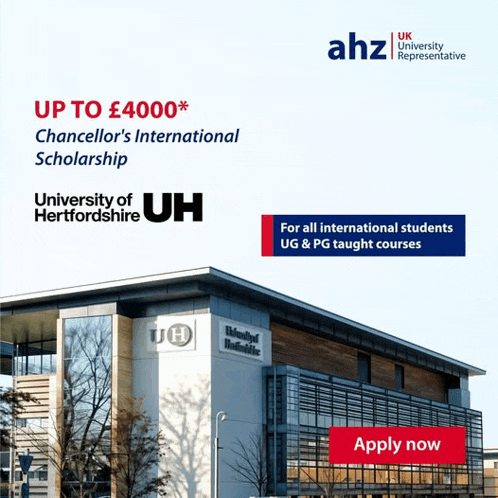 the university of hertfordshire is offering a chancellor 's international scholarship for all international students