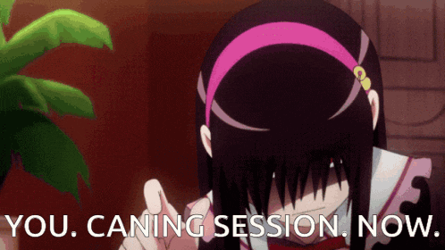 a girl with a pink headband and the words you caning session now