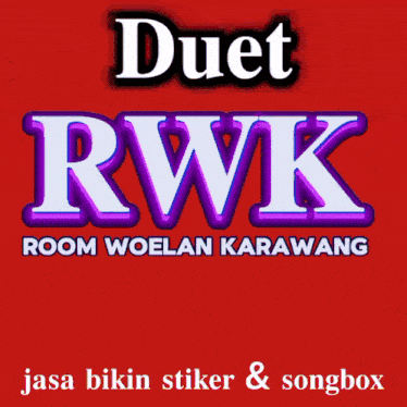 a red background with the words duet rwk and sabrina on it