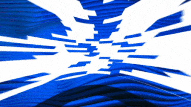 a blue and white graphic that looks like waves