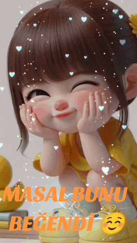 a picture of a little girl with the words masal bunu begendi on it