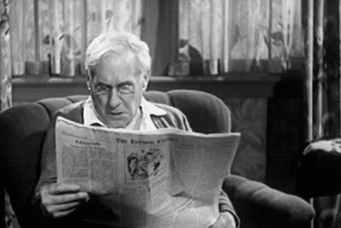 Reading Newspaper Zhivago1955 GIF