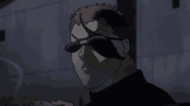 a man is smoking a cigarette and giving the middle finger .