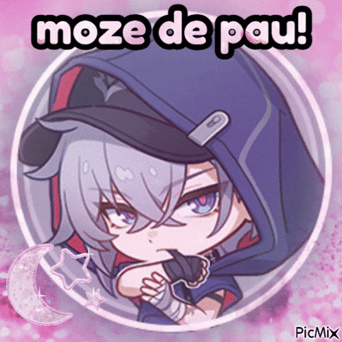a picture of a girl with the words moze de pau written on it