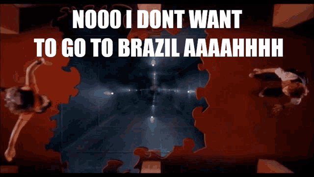 a poster that says nooo i dont want to go to brazil aaahhh