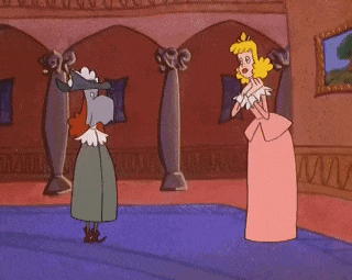 a woman in a pink dress is standing next to a man in a hat