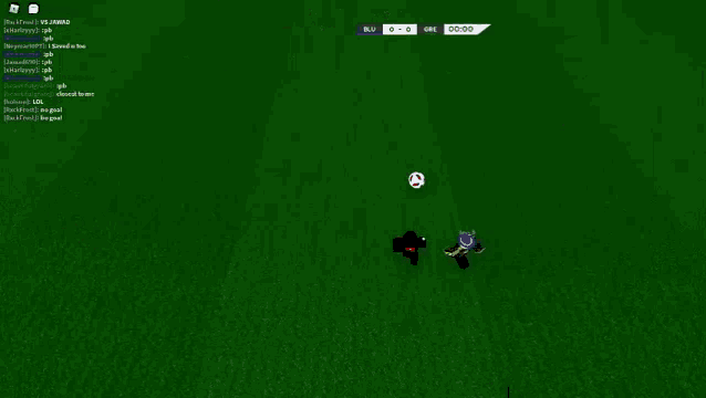 a soccer game is being played on a green field with a goalie and a soccer ball .