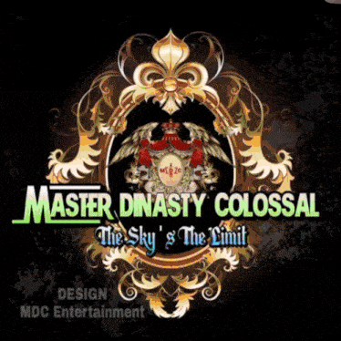 a logo for master dynasty colossal shows a coat of arms