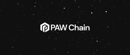 the paw chain logo is surrounded by stars in a black background .