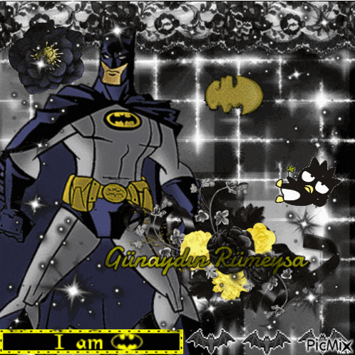 a picture of a batman with the name i am on the bottom right