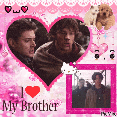 a picture of two men with the words " i love my brother "