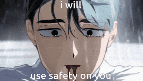 a picture of a man with a bloody nose and the words i will use safety on you