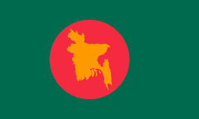 a map of bangladesh is in a red circle
