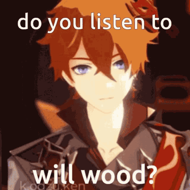 a cartoon of a boy with the words do you listen to will wood