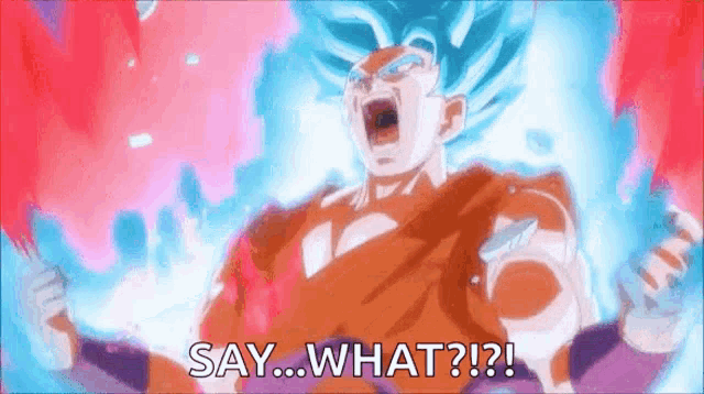 a cartoon character is screaming and saying `` say what ? '' .